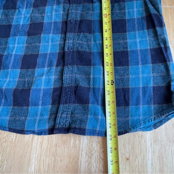O'Neill Men's Medium Navy Blue Shirt Redmond Plaid Stretch Flannel Long Sleeve - Picture 8 of 12